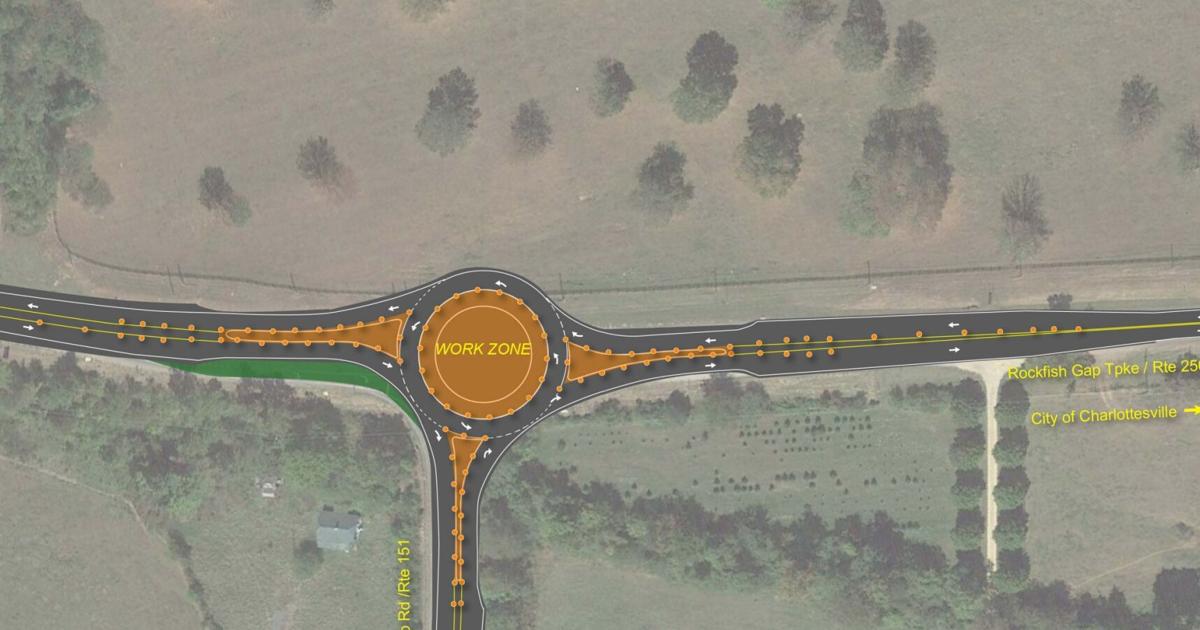 Roundabout construction beginning at U.S. 250, Route 151