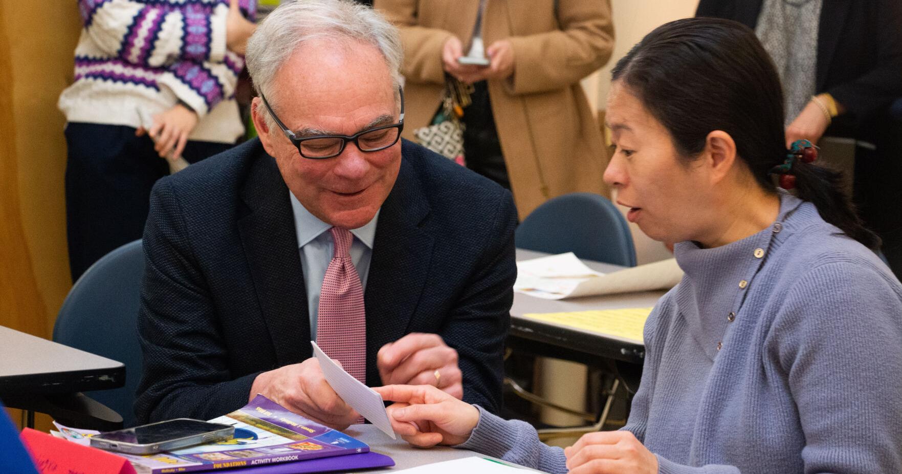 Tim Kaine solicits feedback on workforce training bill from students at PVCC - Vimarsana News