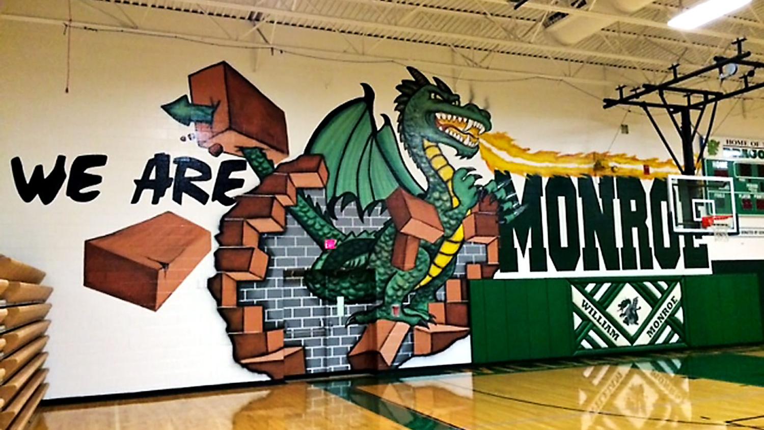 Mural Breathes Fire Onto Drab Gym Walls News Dailyprogress Com Mural Breathes Fire Onto Drab Gym Walls News Dailyprogress Com