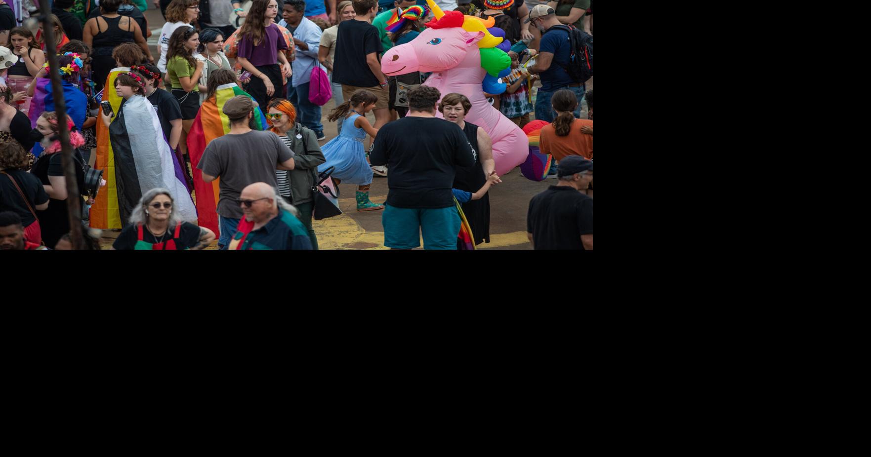 Crowd of hundreds braves the rain for Charlottesville Pride