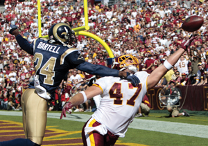 Washington Redskins' tight end Chris Cooley is seen on the sidelines  against the Green Bay Packers at FedEx Field in Landover, Maryland on  October 10, 2010. The Redskins went on to defeat