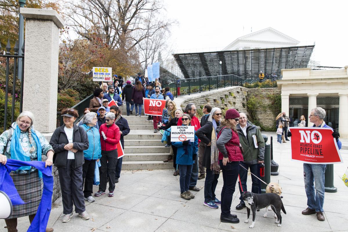 protest against the Mountain Valley and Atlantic Coast pipelines