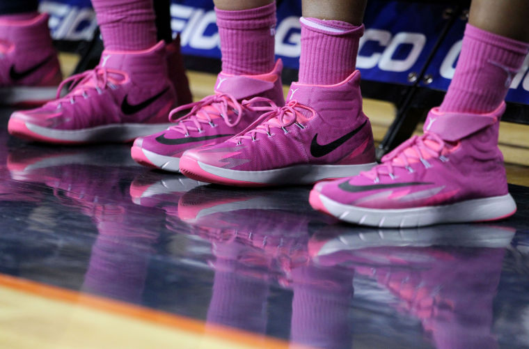 pink sneakers ncaa basketball