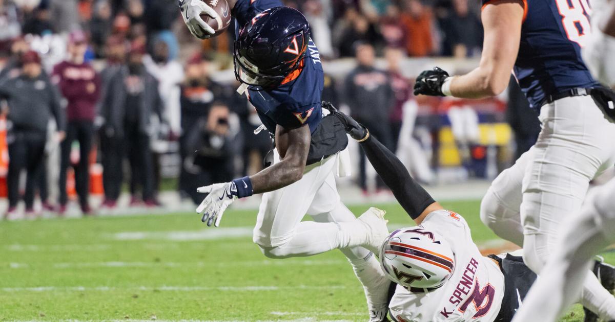 No. 17 Virginia football clinches ACC title game berth with rout of rival ...