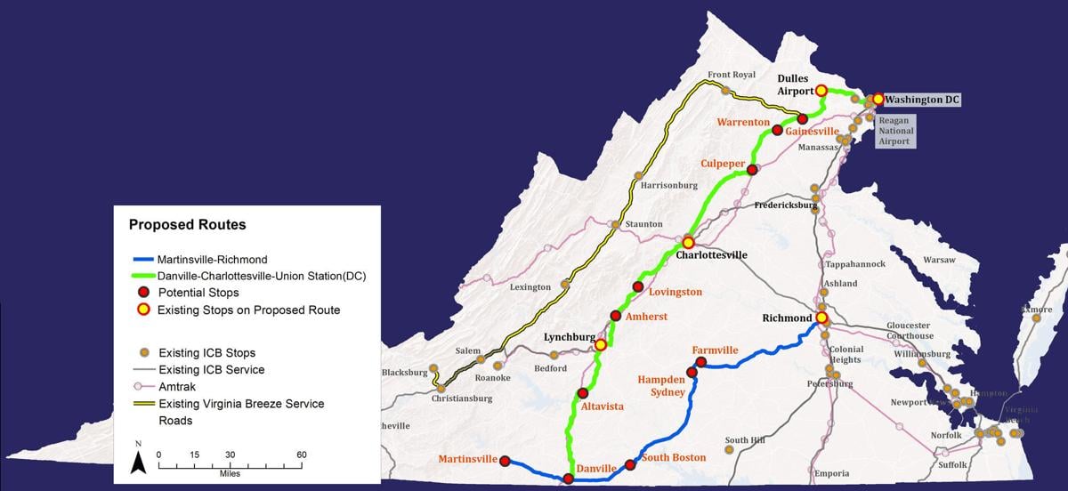 Proposed Virginia Breeze routes