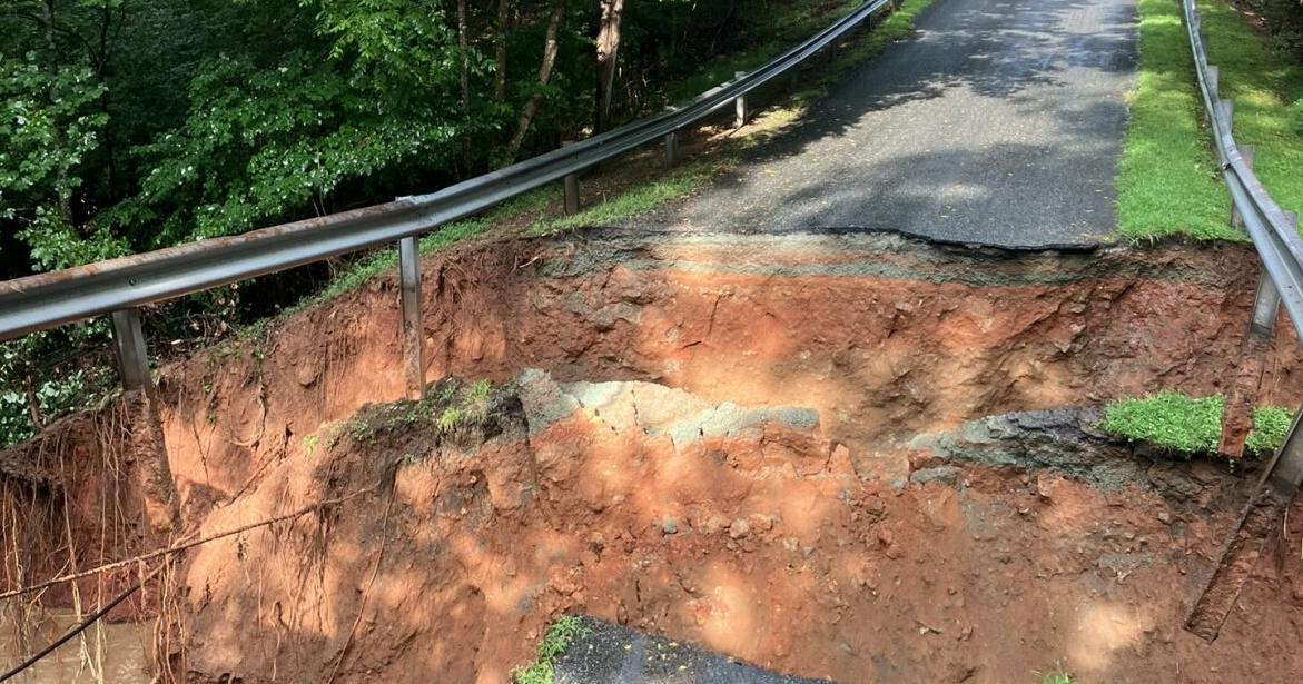 Fray Road near Albemarle-Greene line collapses after heavy rainfall
