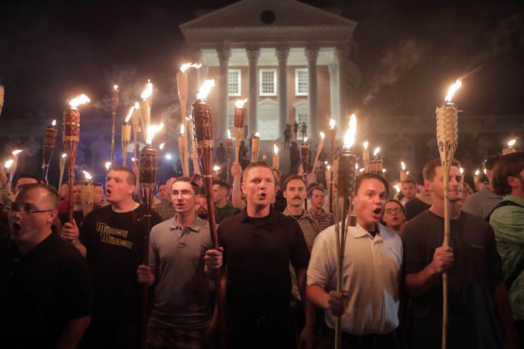 Terrifying torch march