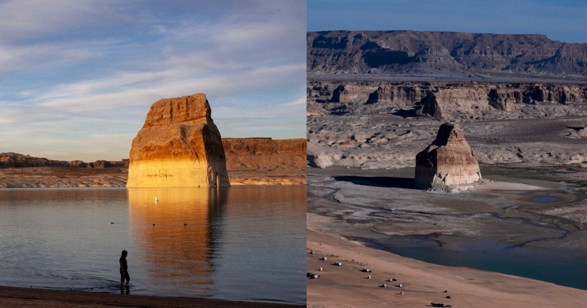 Lake Powell, the vital reservoir for the Southwest, hits record low water ...
