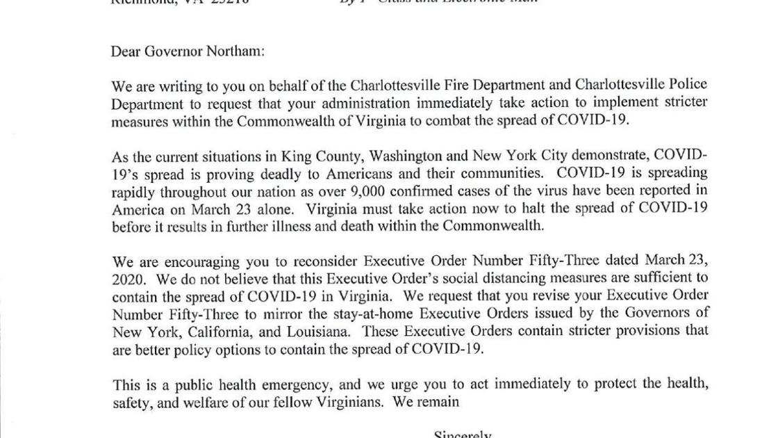 Shelter-in-place Letters to Northam | Local News | dailyprogress.com