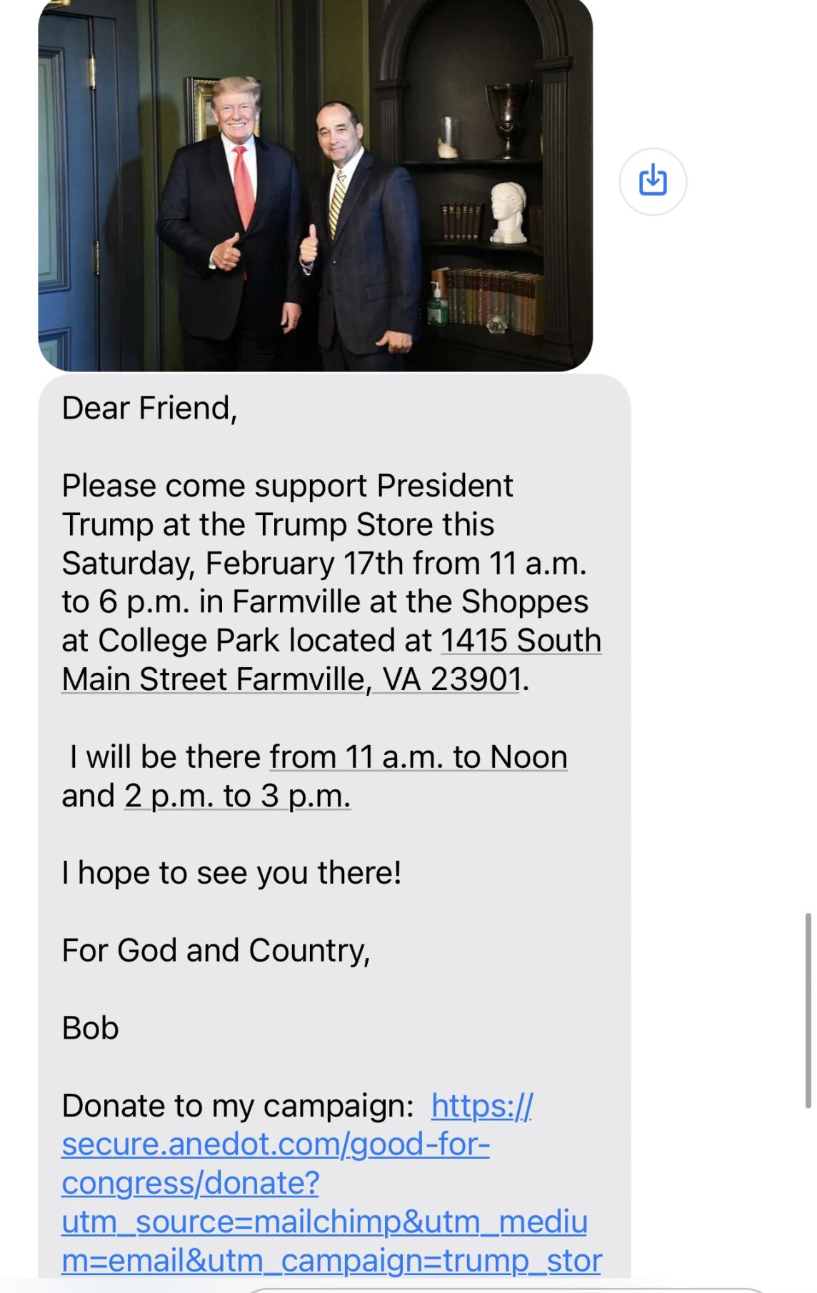 This is embarrassing Bob Good booted from Trump themed store in