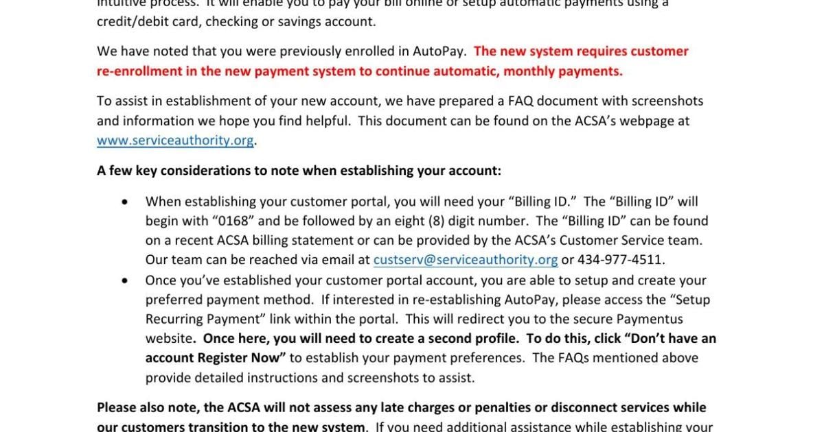 albemarle service authority online bill pay