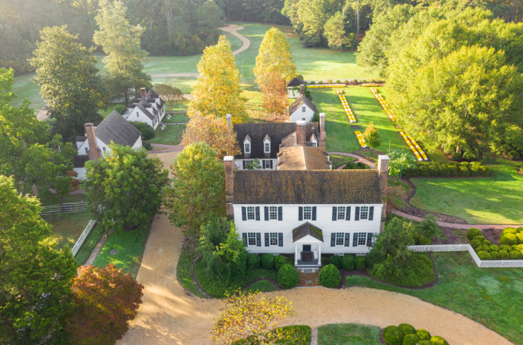 Colonial Williamsburg: aerial shot