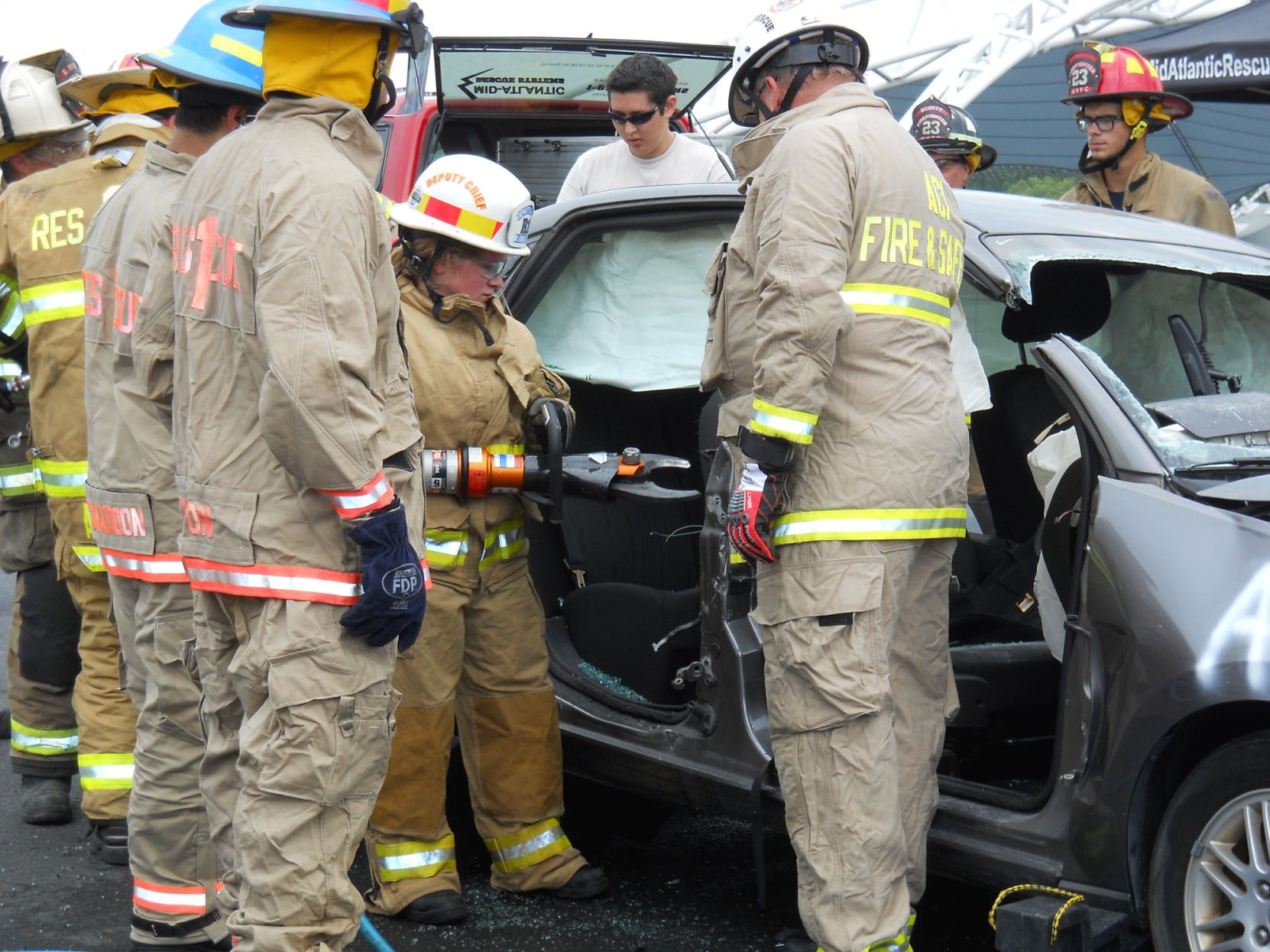 Virginia Firefighters Practice Extrication Techniques