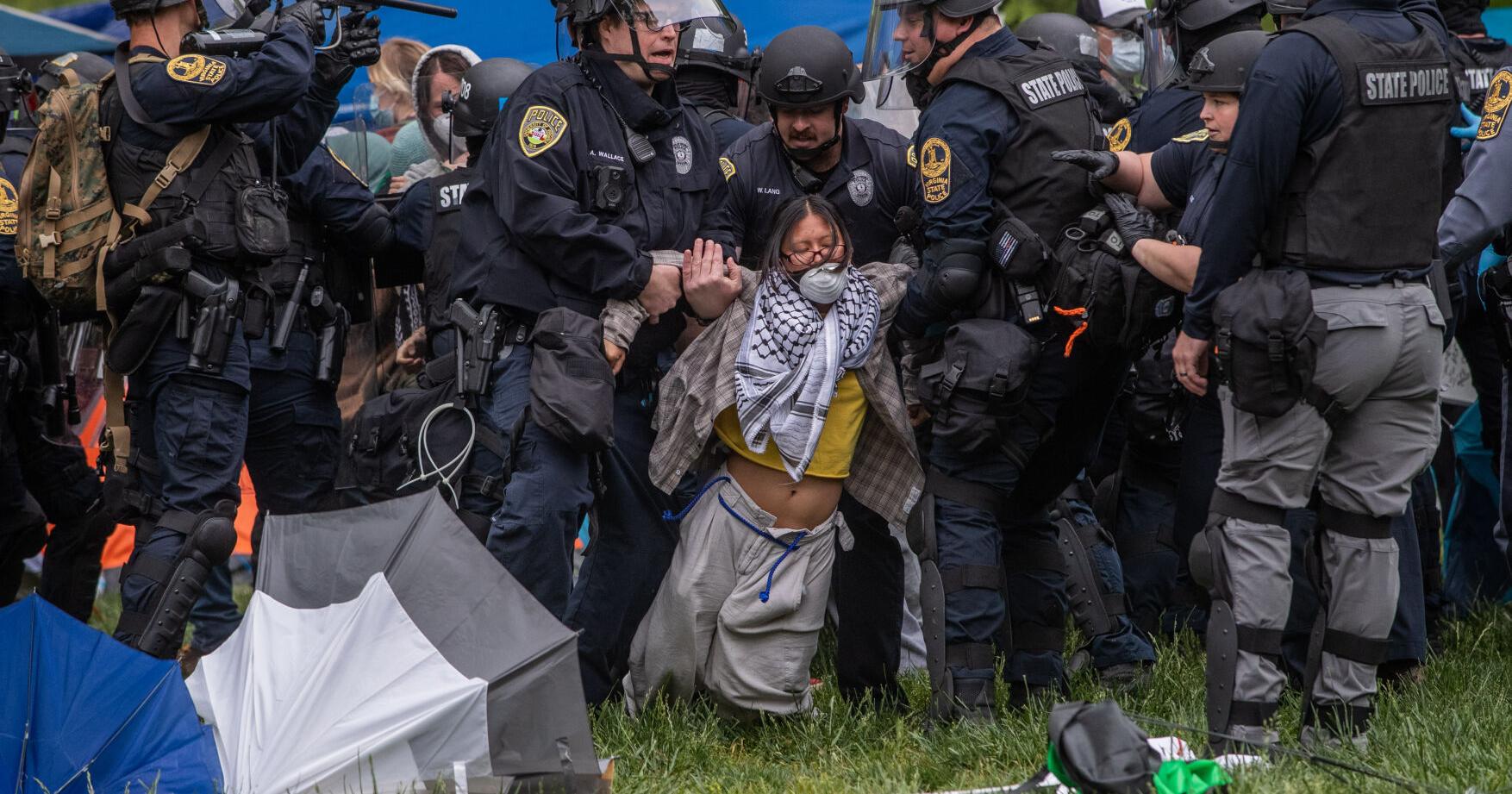 Police raid UVa encampment, arrest anti-war protesters - Vimarsana News