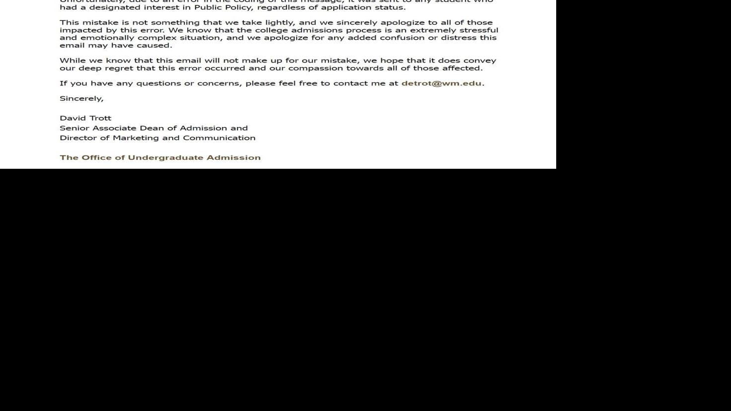 William & Mary mistakenly tells 350 candidates they experienced been approved | State and Regional Information