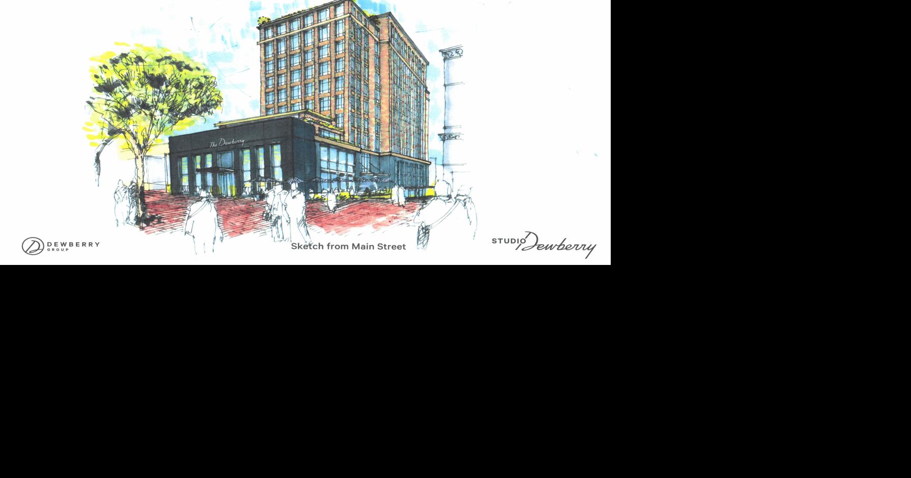 Website shows Dewberry planning luxury apartments, not hotel, on