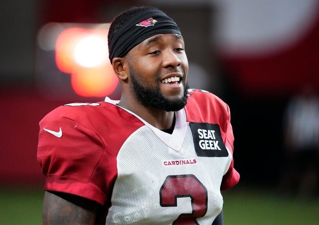 Arizona Cardinals safety Budda Baker (3) runs during an NFL