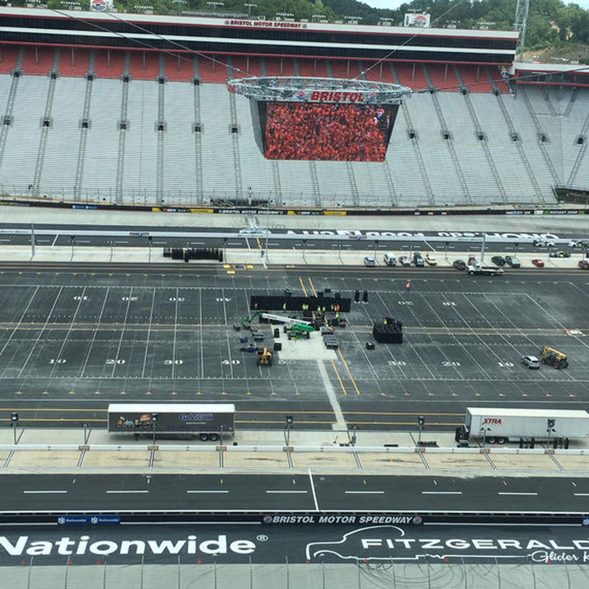 Transforming Speedway Into Football Stadium For Battle At Bristol