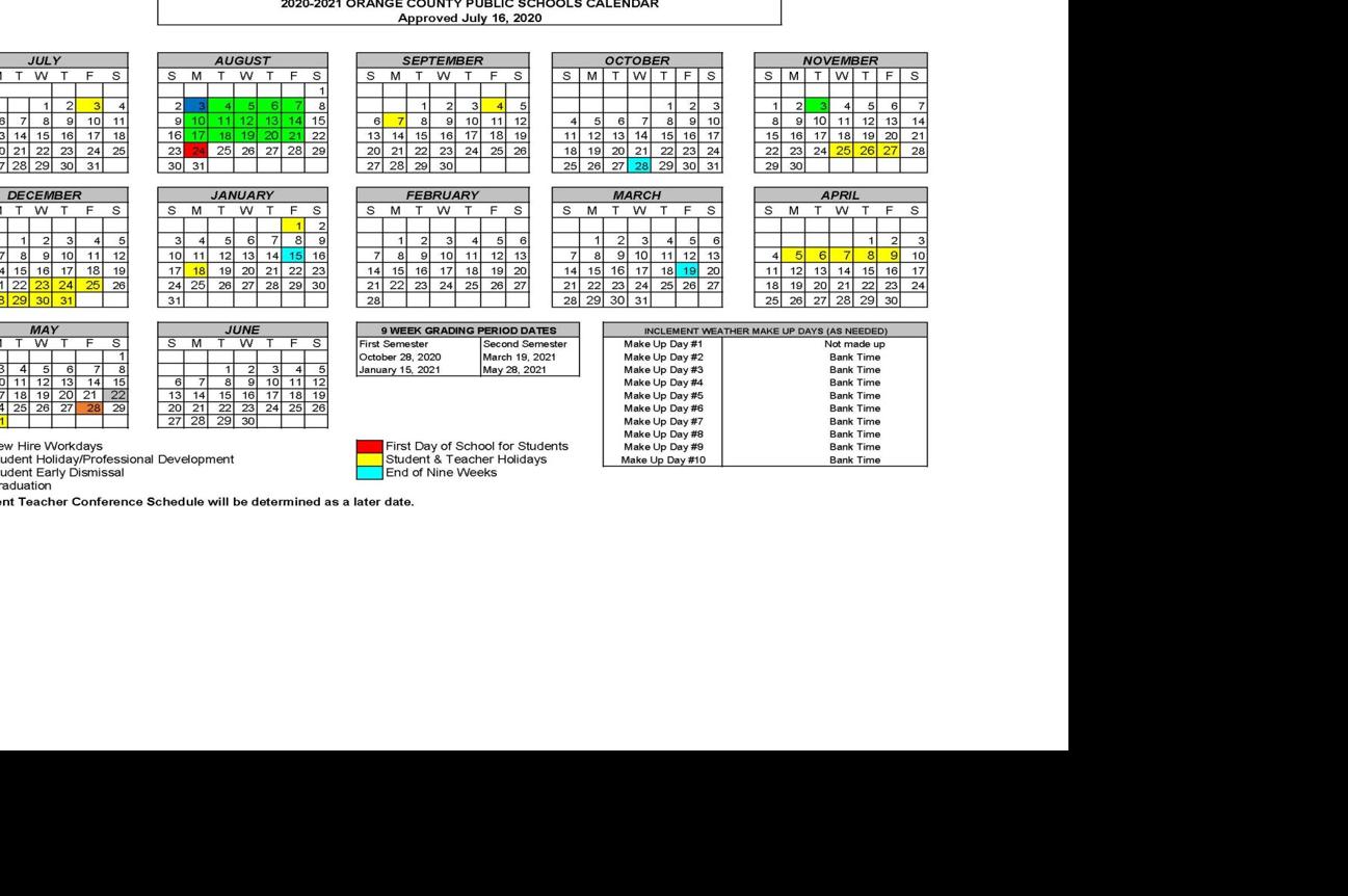 Ocps Calendar 2021 Calendar Page