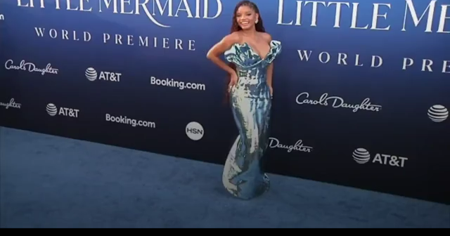 Halle Bailey Wears Blue Dress To 'Little Mermaid' Australia Premiere –  Hollywood Life