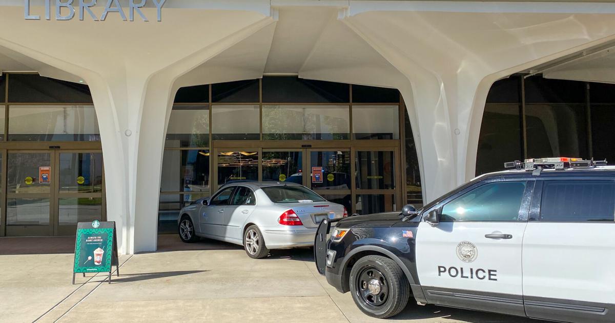 Man drives car into Pollak Library entrance | Campus News | dailytitan.com