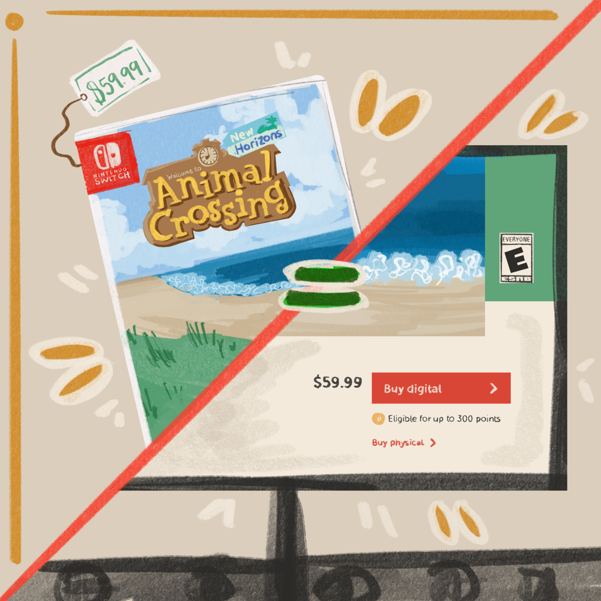 Buying games shop digitally on switch