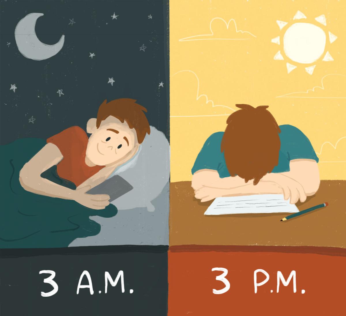 Staying up late to study for midterms can be detrimental to the sleep