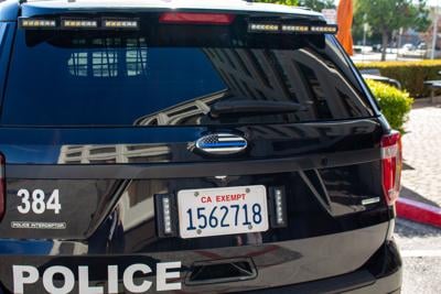 Texas ranger signing Blue Lives Matter custom car hood with signatures  honoring fallen on duty Police Officers. National Police week. Washington  DC Stock Photo - Alamy