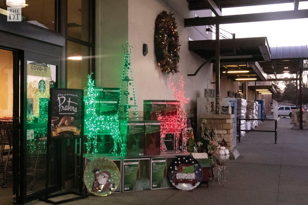 Local grocery stores have put up Christmas decorations