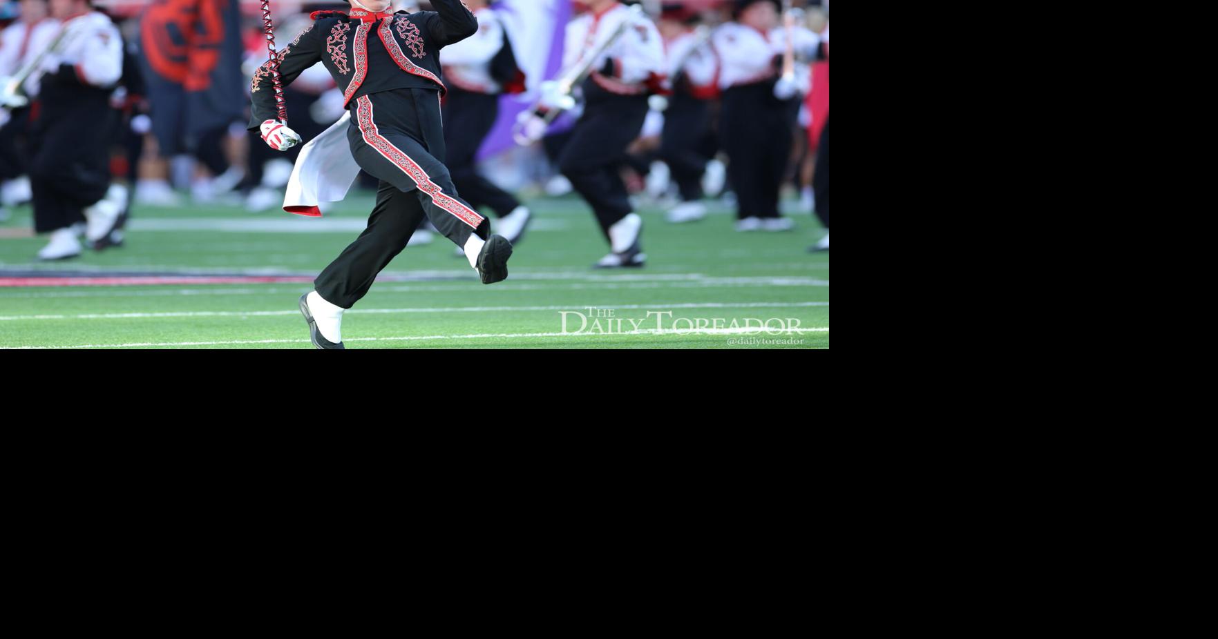 Drum major leads the band
