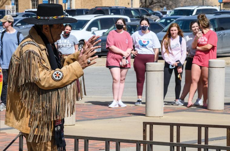 Brother Jed and Sister Cindy preach to students on Texas Tech campus