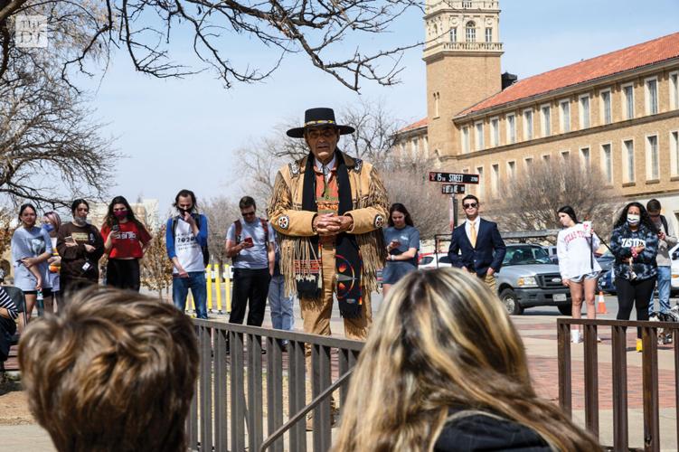 Brother Jed and Sister Cindy preach to students on Texas Tech campus