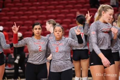 Volleyball holds their Guns Up after loss