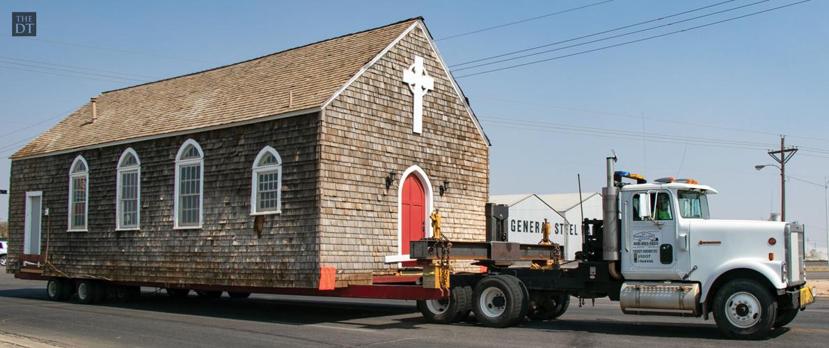 Spur Ranch Church's transportation to National Ranching Heritage Center