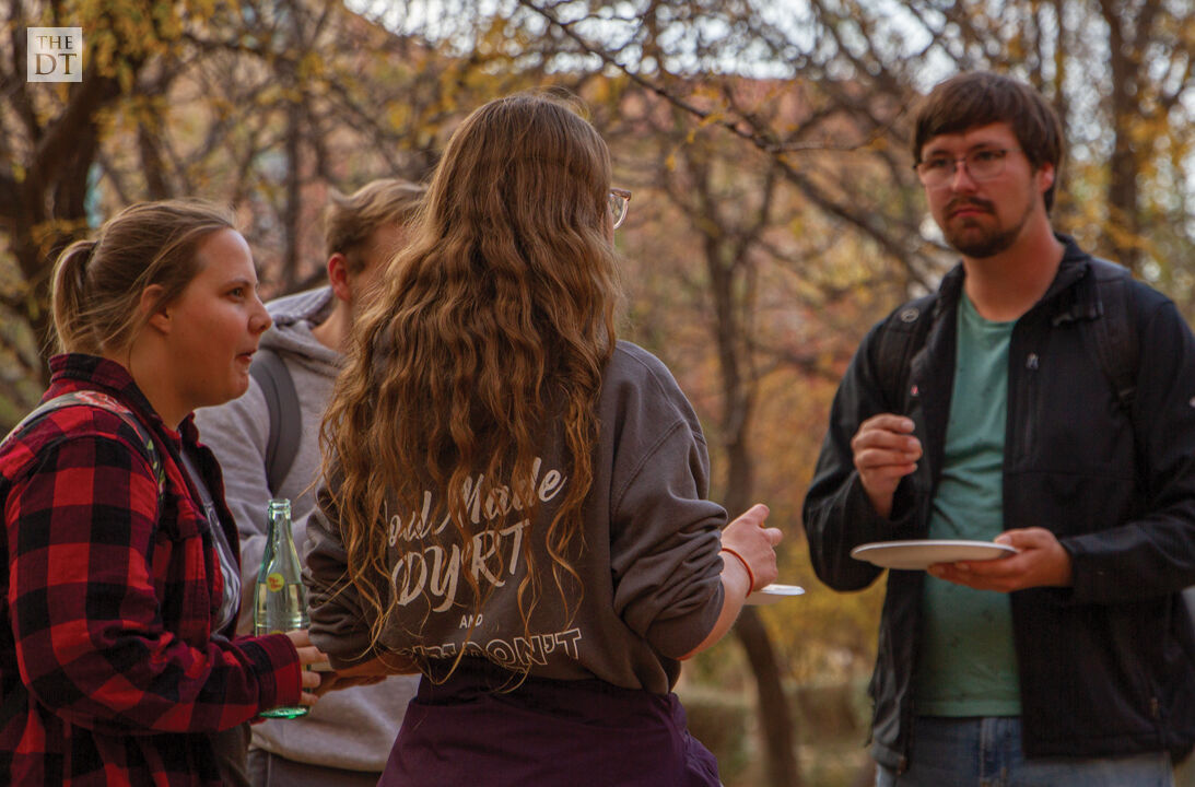 Students hang out