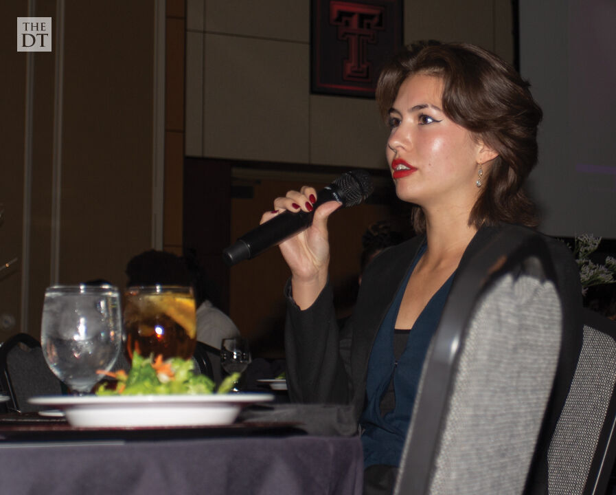 Student asks guest speaker questions
