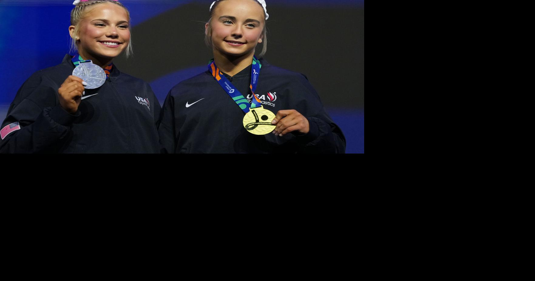 Americans Claire Pease and Reese Esponda top the podium on floor at world gymnastics championships