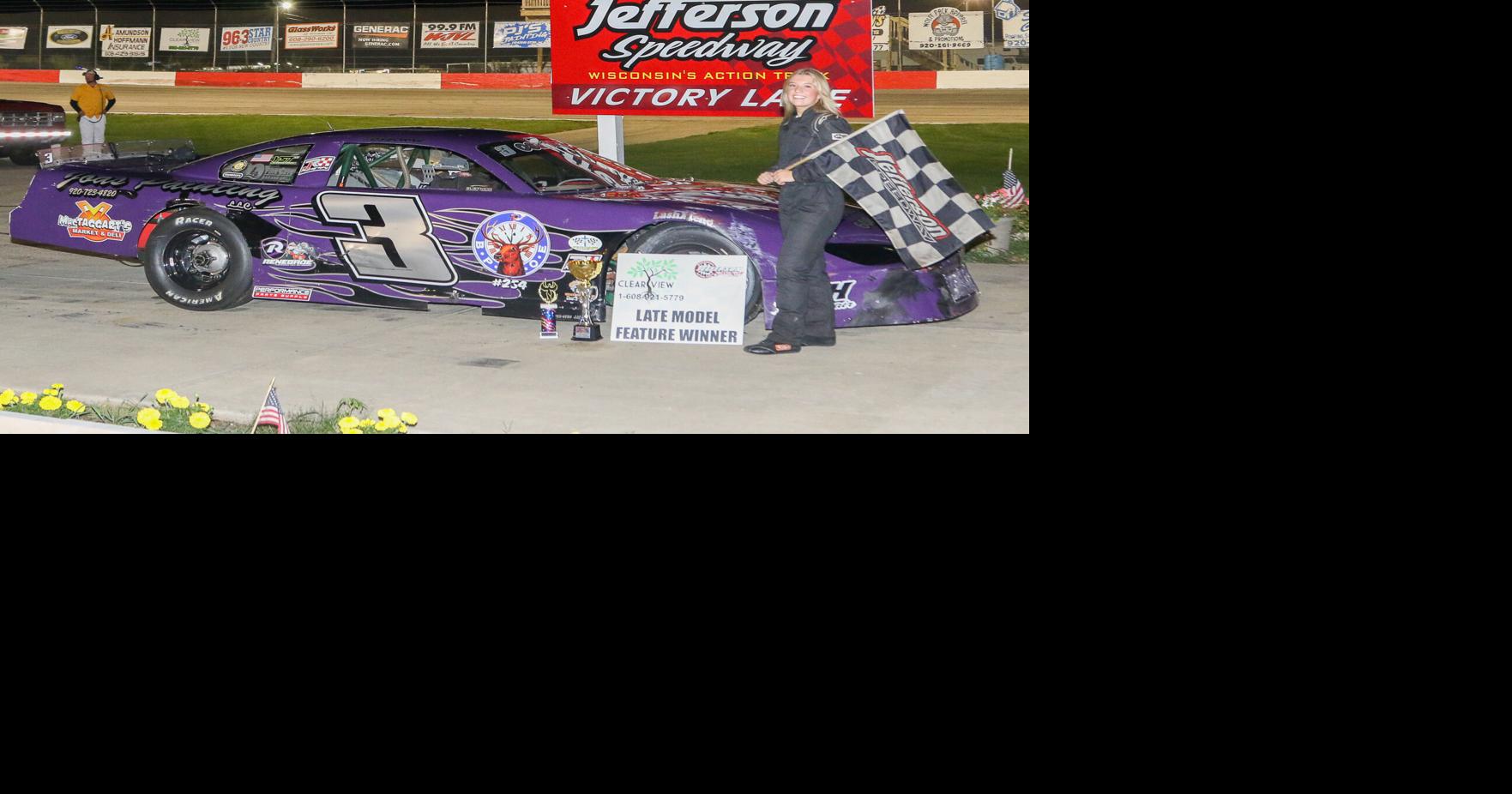 Janesville's Laney Osborne wins Late Model race at Jefferson Speedway
