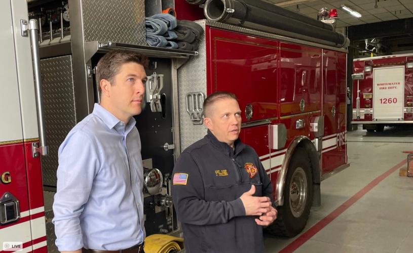 Steil visits Whitewater Fire Department, participates in ride along