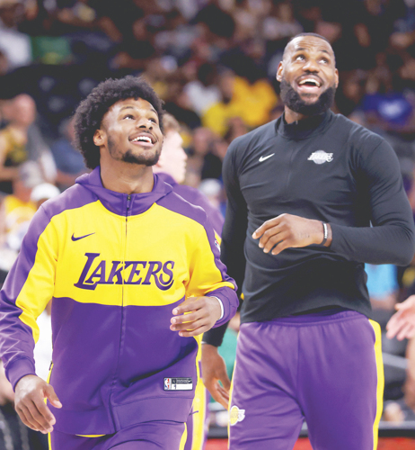 Lakers LeBron and Bronny James play together in NBA preseason game for first time Sports daytonatimes