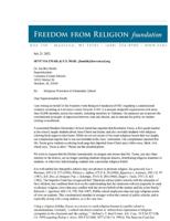 Freedom from Religion Foundation letter