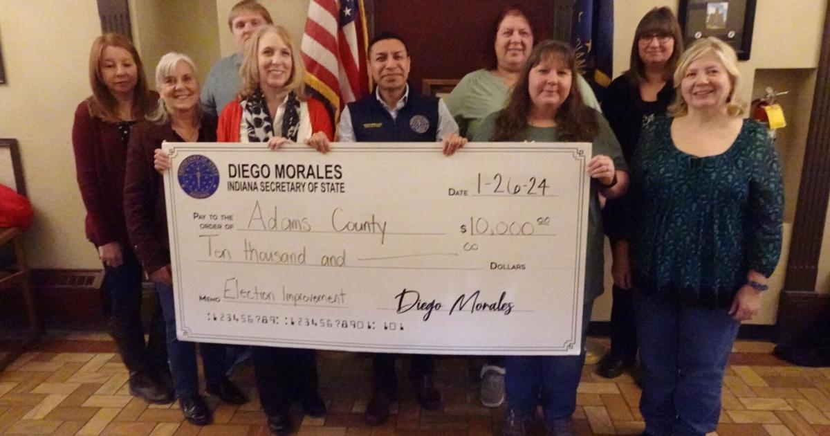 Check And Go Decatur Secretary of State appears here with check for county | News ...
