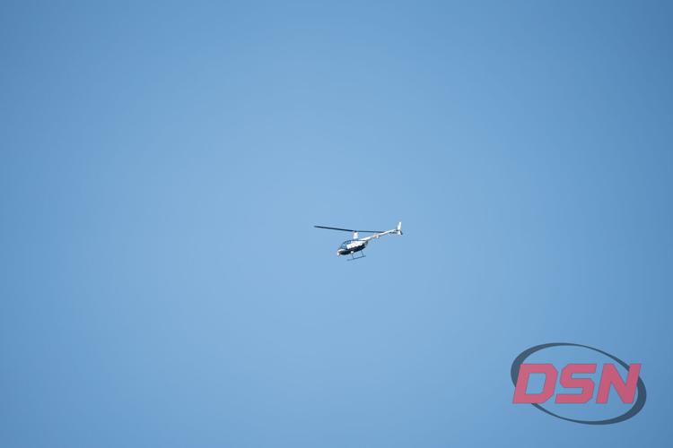 WBOC helicopter banking against a clear blue sky.jpg