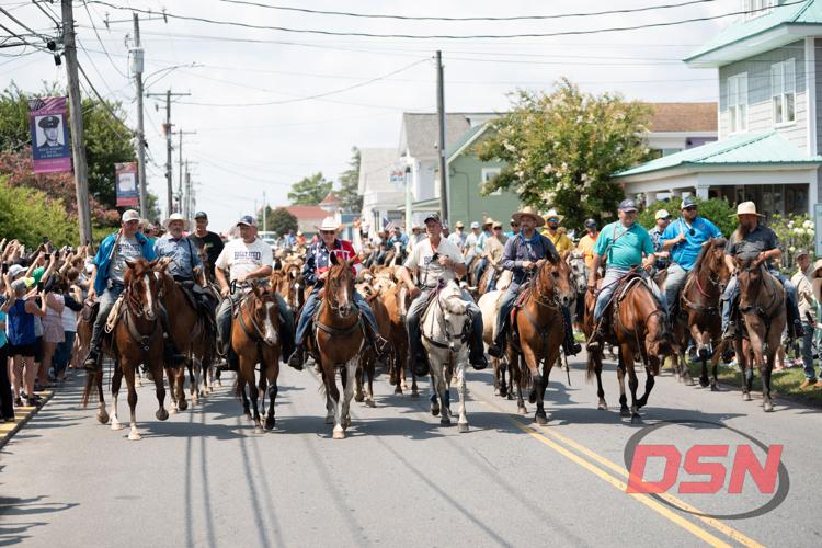 A row of Saltwater Cowboys in the parade