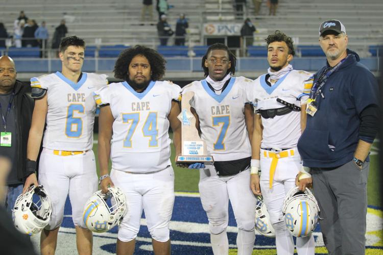 Cape Henlopen football state runner up trophy