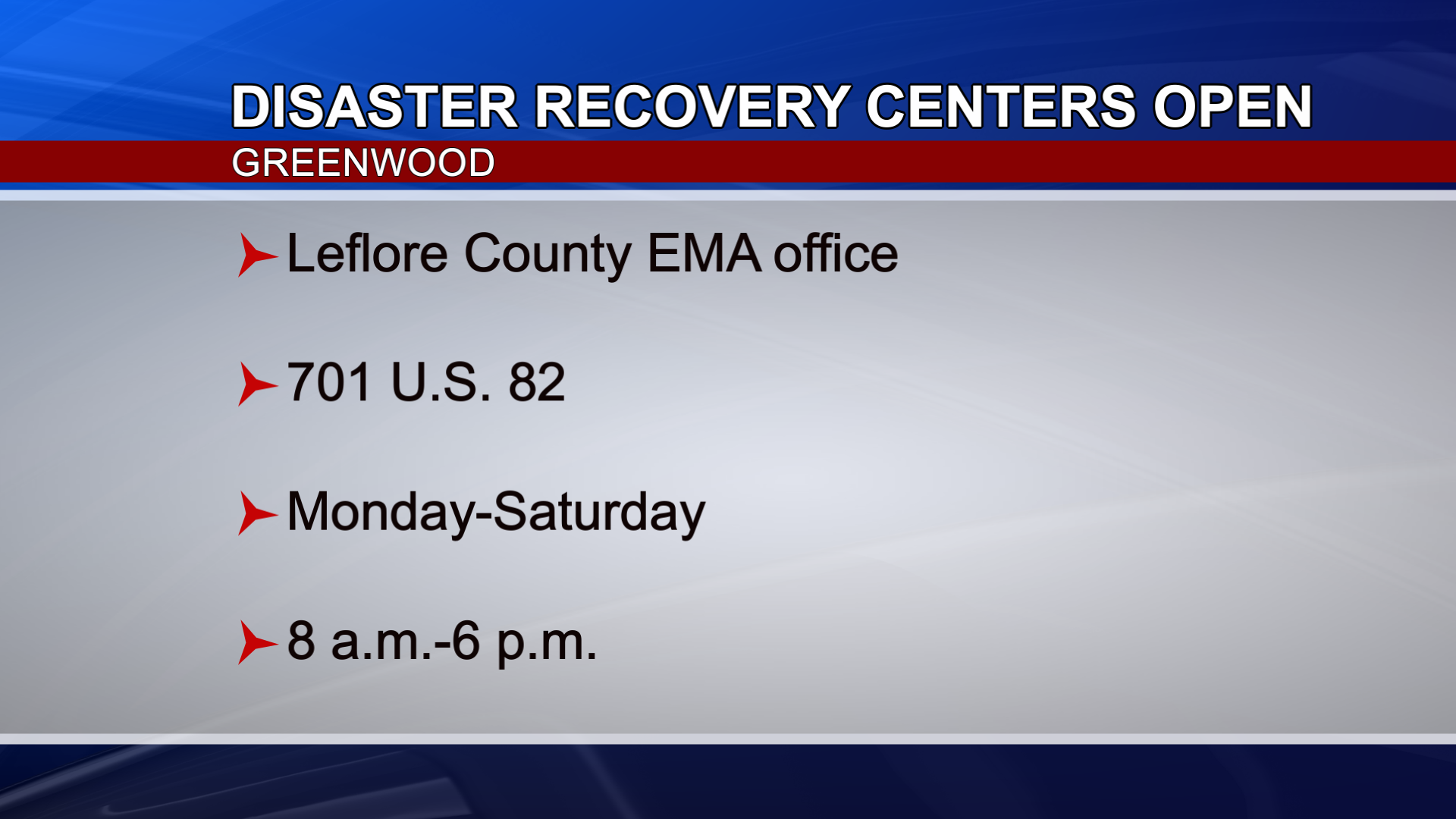 Disaster Recovery Centers Open | Local News | deltanews.tv