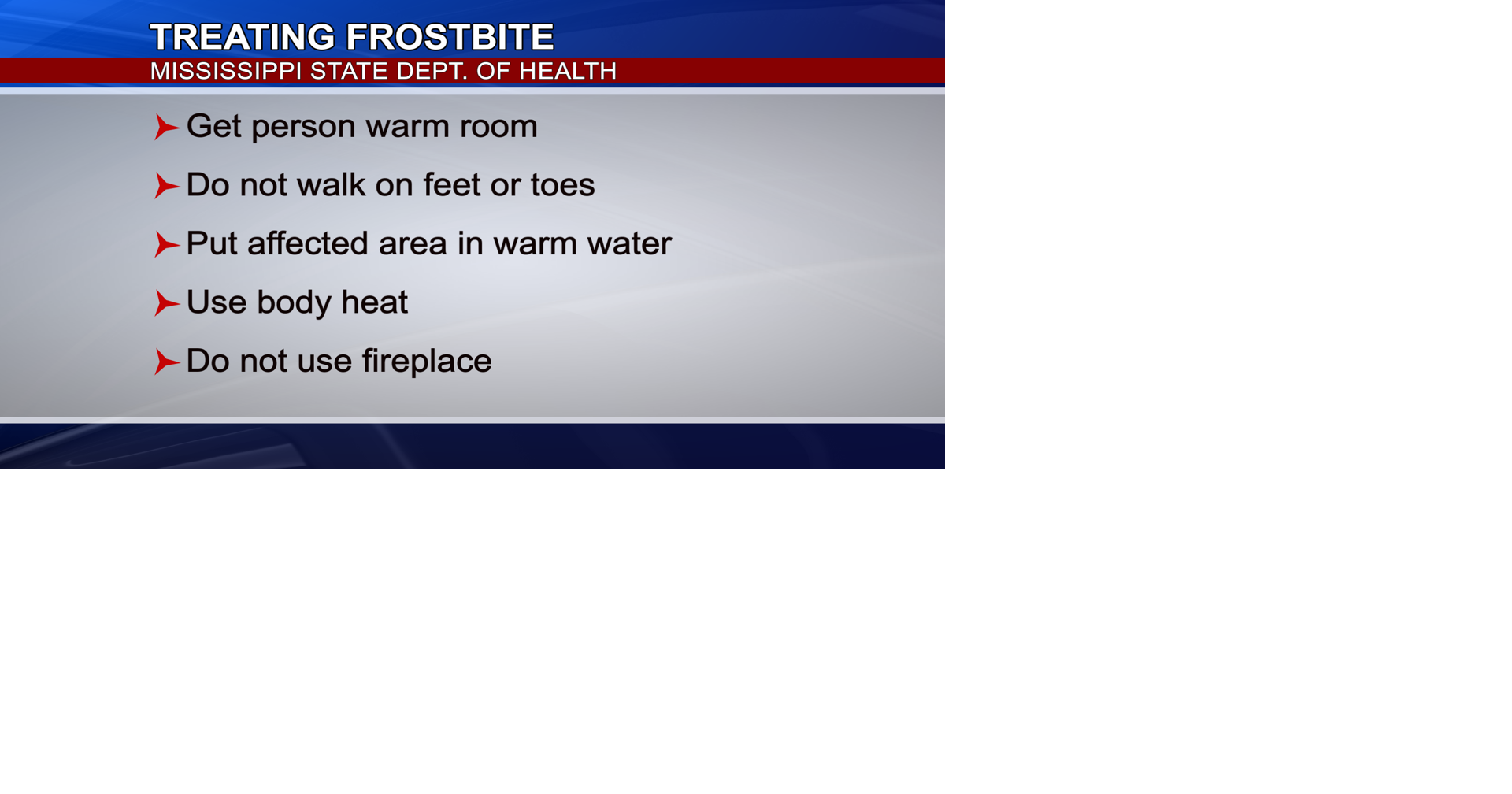 Mississippi State Department of Health tips to prevent and treat hypothermia and frostbite