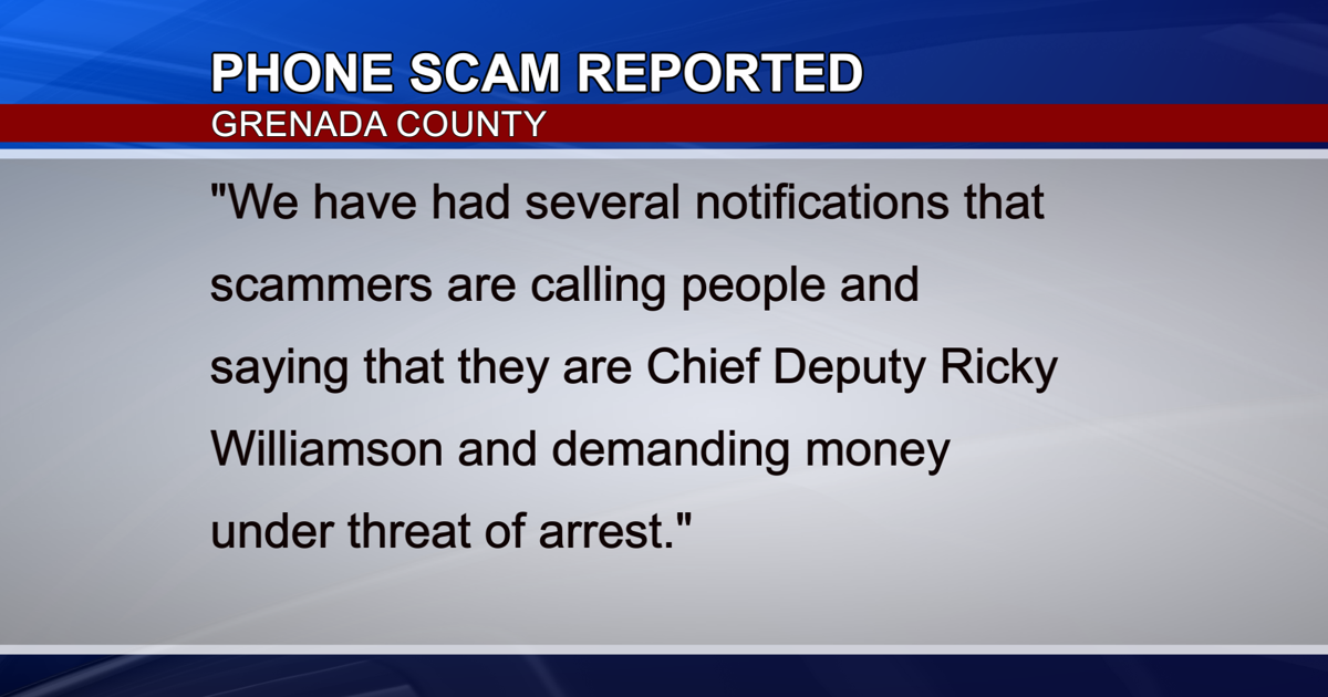 Grenada County Sheriff's Department Warns of Scam Calls