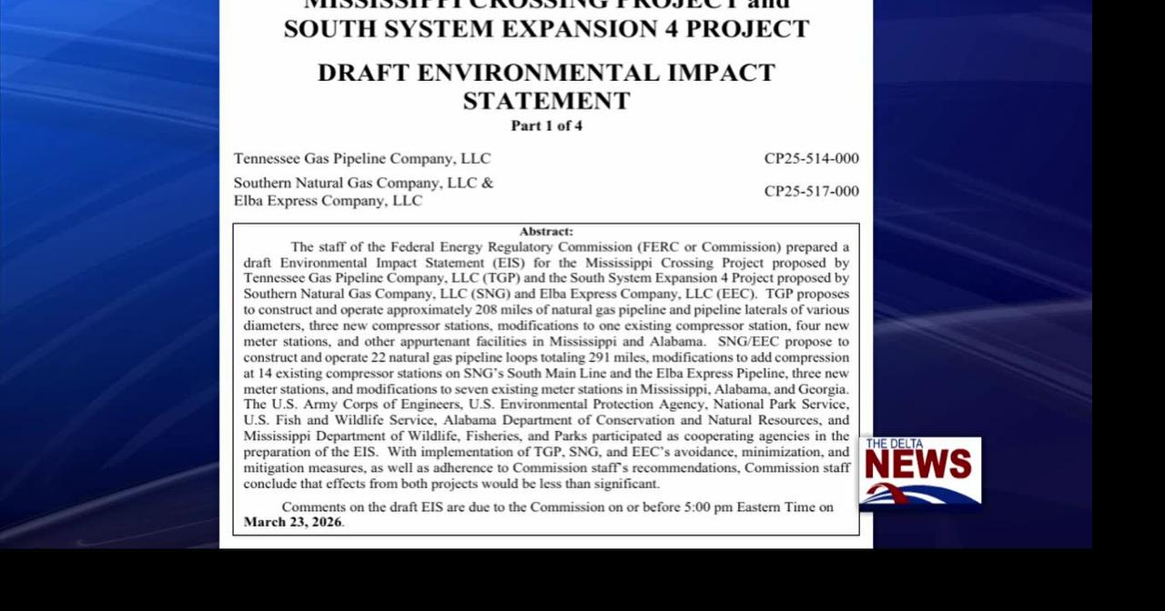 Mississippi Crossing pipeline project soon to reach feedback deadline