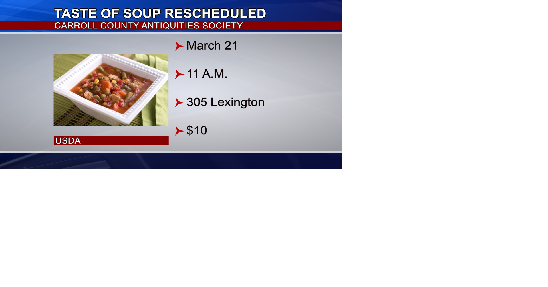 Carrollton's "Taste of Soup" rescheduled